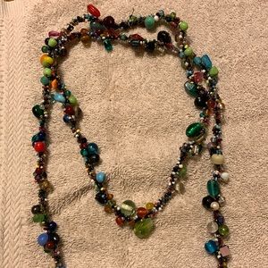 24in Multi colored glass beaded necklace